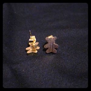 Gold plated teddy bear earrings